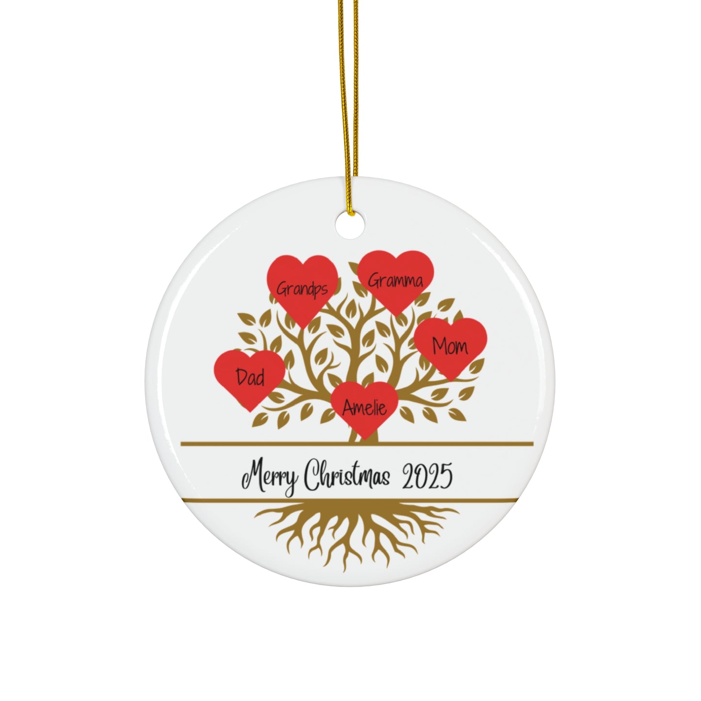 Personalized Family live tree ornament