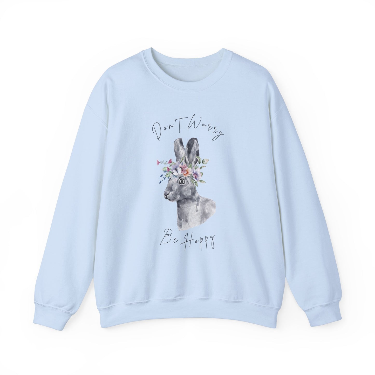 Hopping into Spring: Easter Bunny & Flowers Unisex Crewneck Sweatshirt - Wild Family Tribe
