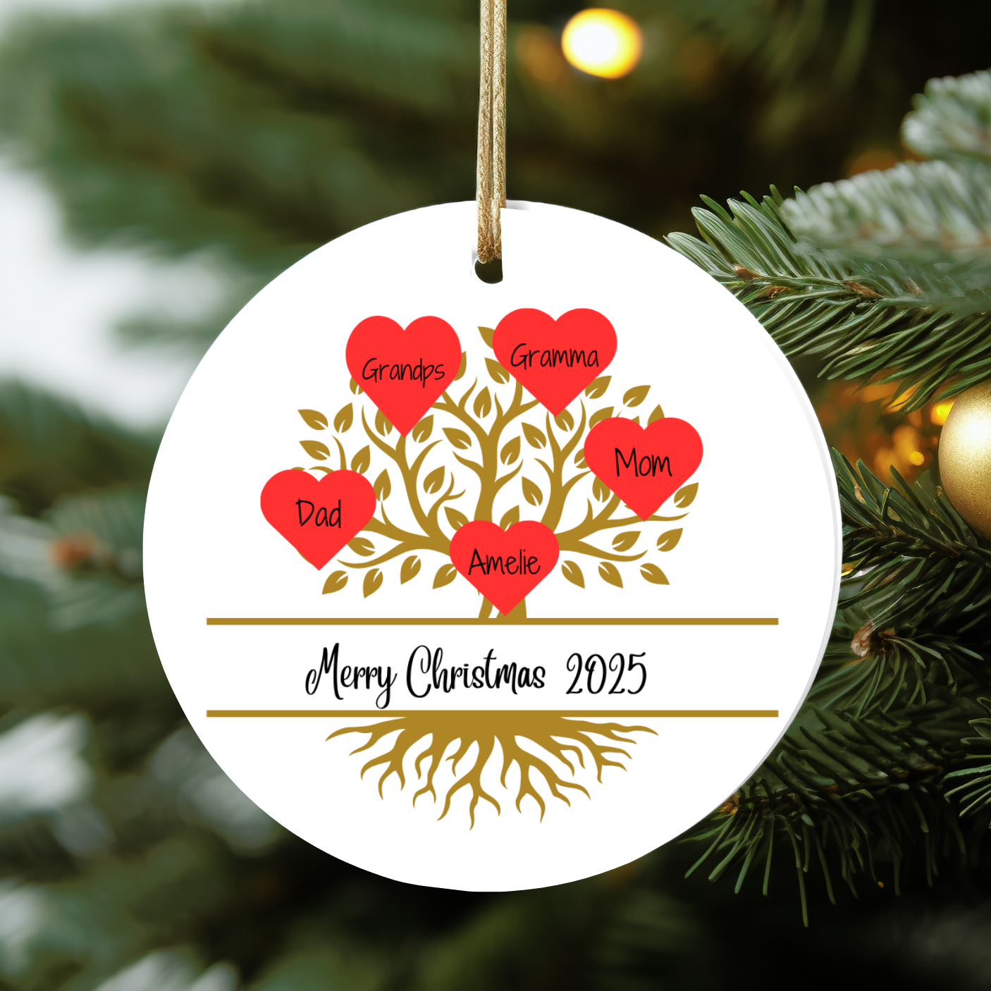 Personalized Family live tree ornament