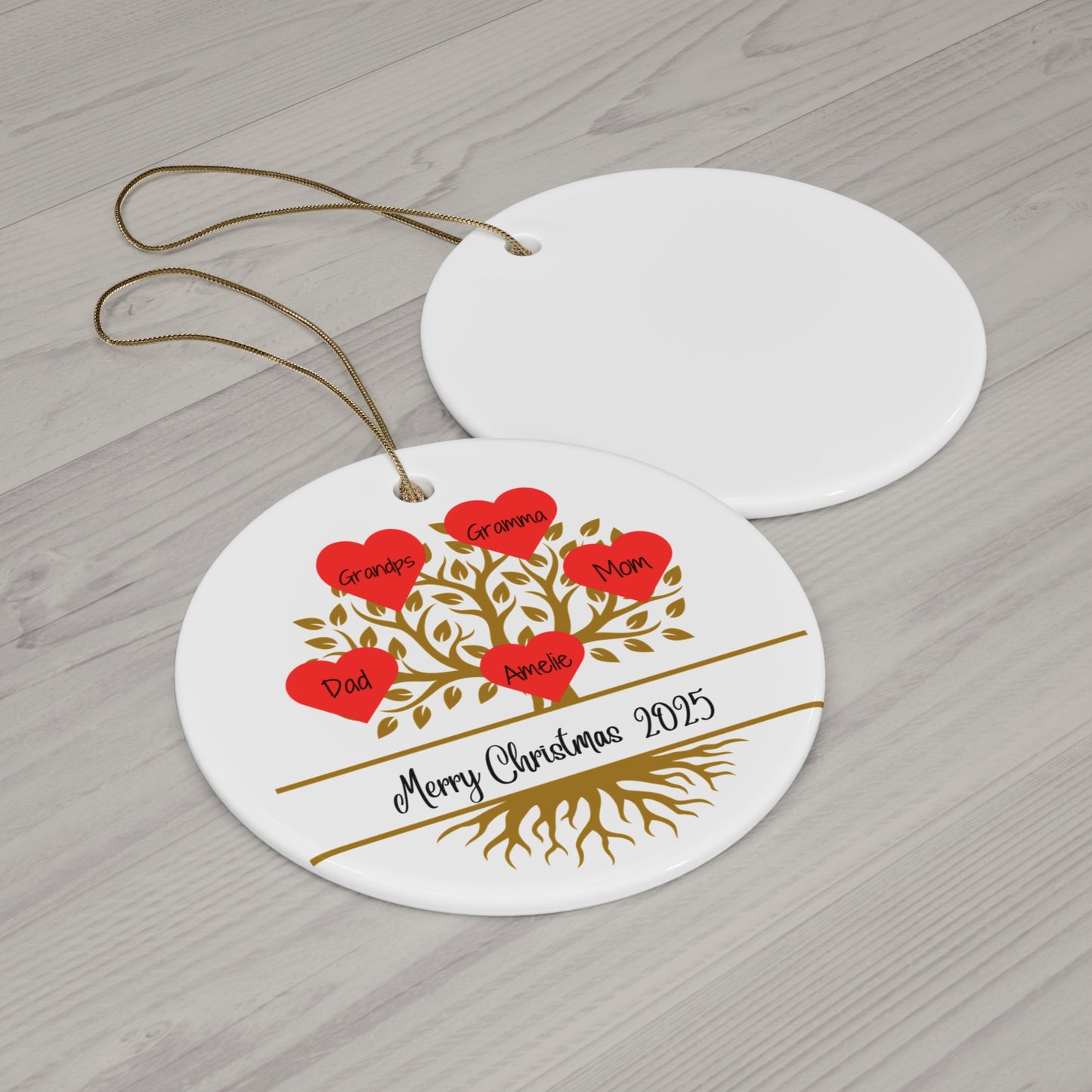 Personalized Family live tree ornament
