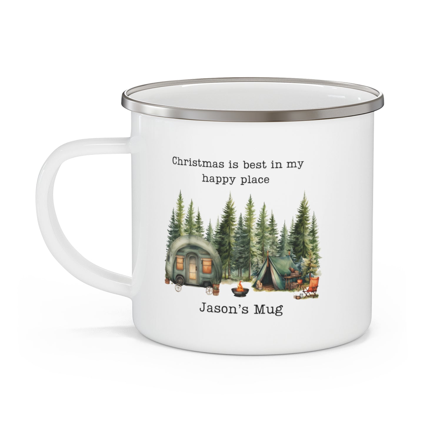 Custom Cozy Christmas Enamel Mug - Wild Family Tribe