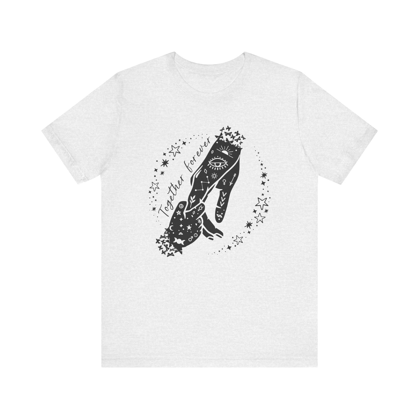 Flat lay of the "Together Forever" Mother's Day T-Shirt, highlighting the soft Airlume cotton fabric and classic crew neckline.