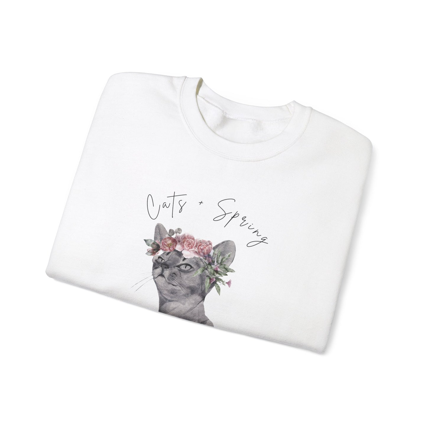 Cat + Spring Unisex Crewneck Sweatshirt - Purrfect for Spring - Wild Family Tribe