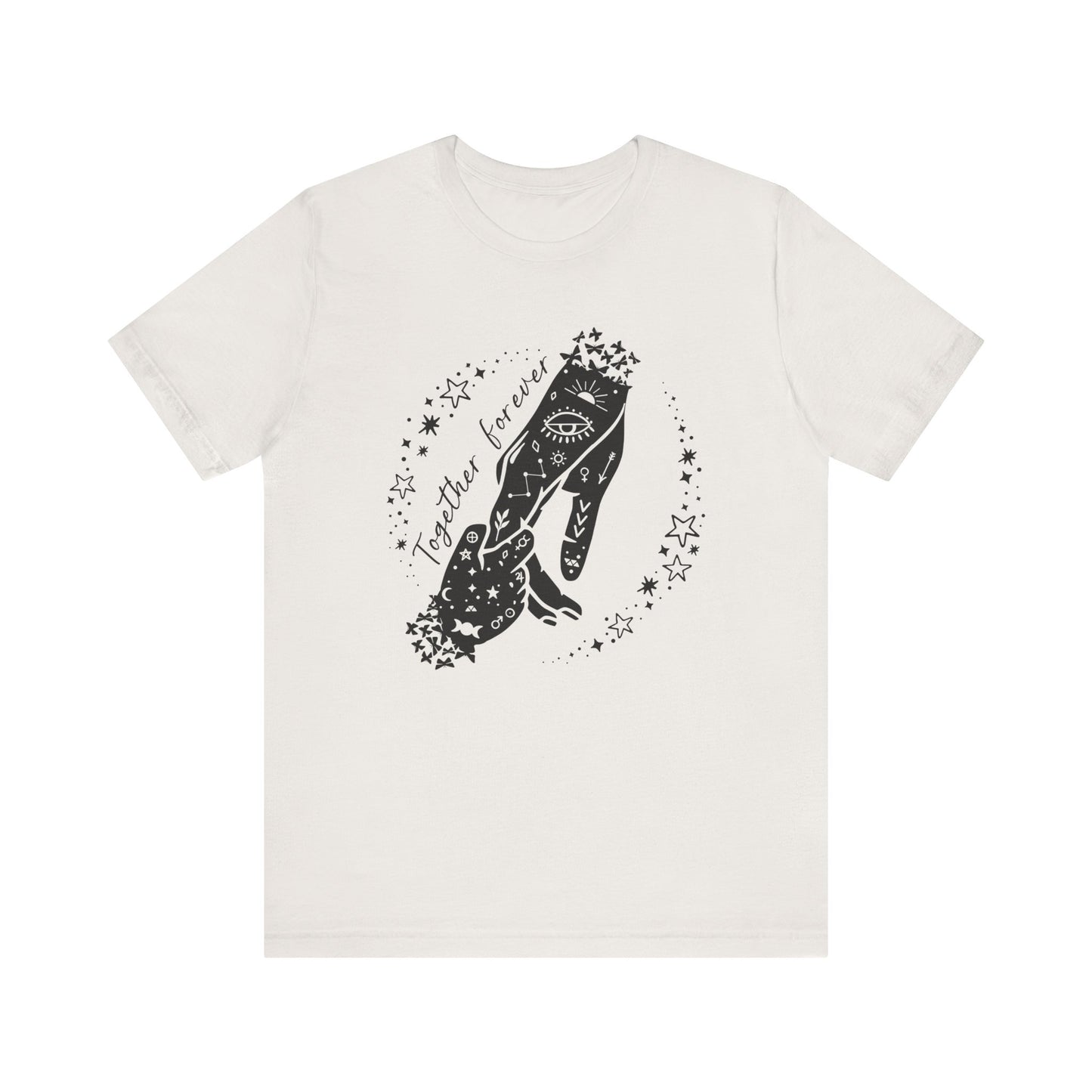 Flat lay of the "Together Forever" Mother's Day T-Shirt, highlighting the soft Airlume cotton fabric and classic crew neckline.