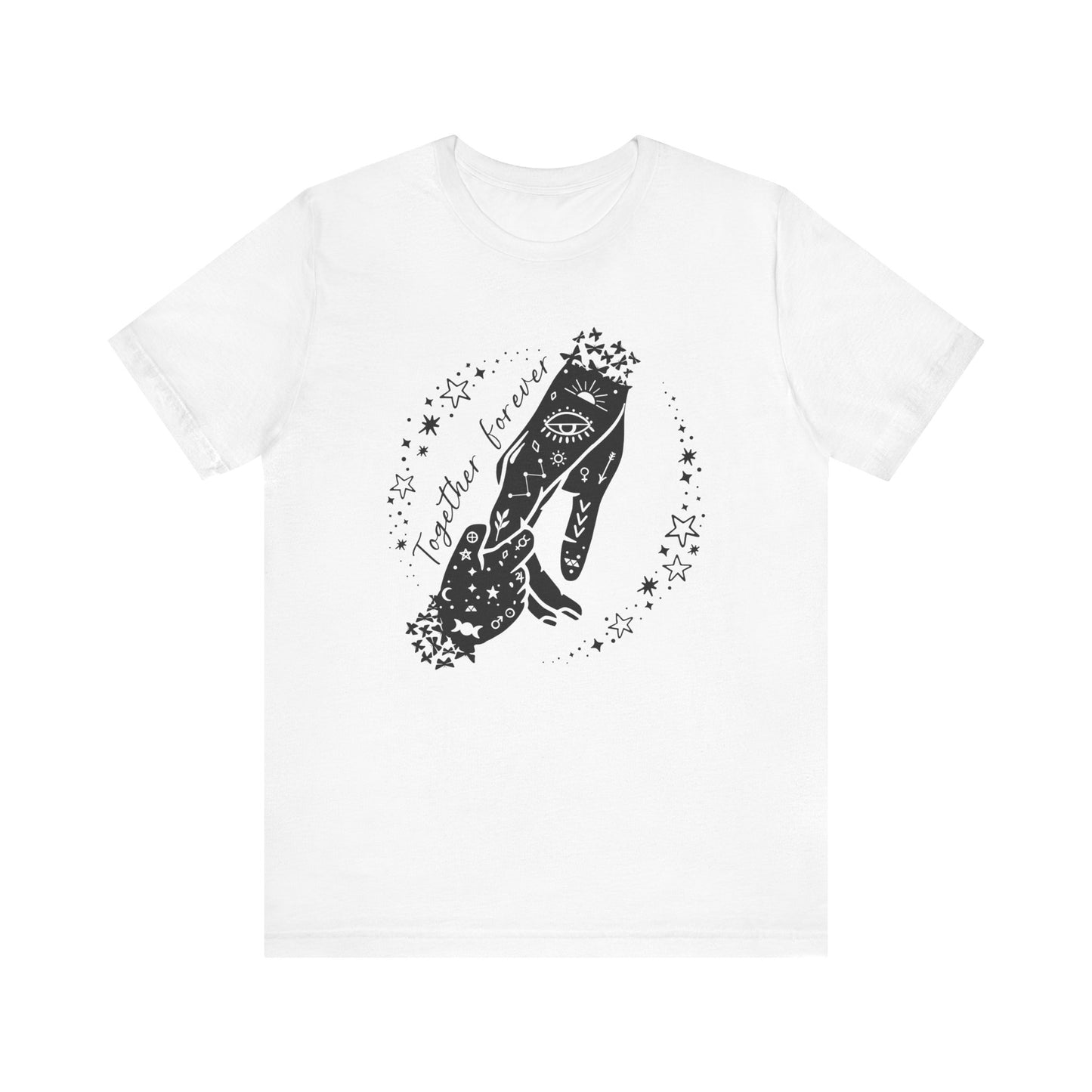 Flat lay of the "Together Forever" Mother's Day T-Shirt, highlighting the soft Airlume cotton fabric and classic crew neckline.