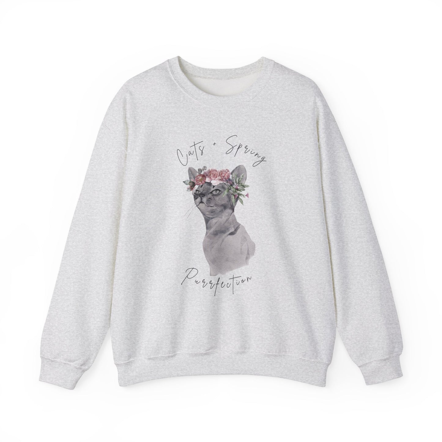 Cat + Spring Unisex Crewneck Sweatshirt - Purrfect for Spring - Wild Family Tribe