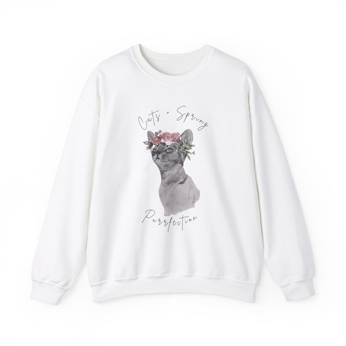 Cat + Spring Unisex Crewneck Sweatshirt - Purrfect for Spring - Wild Family Tribe