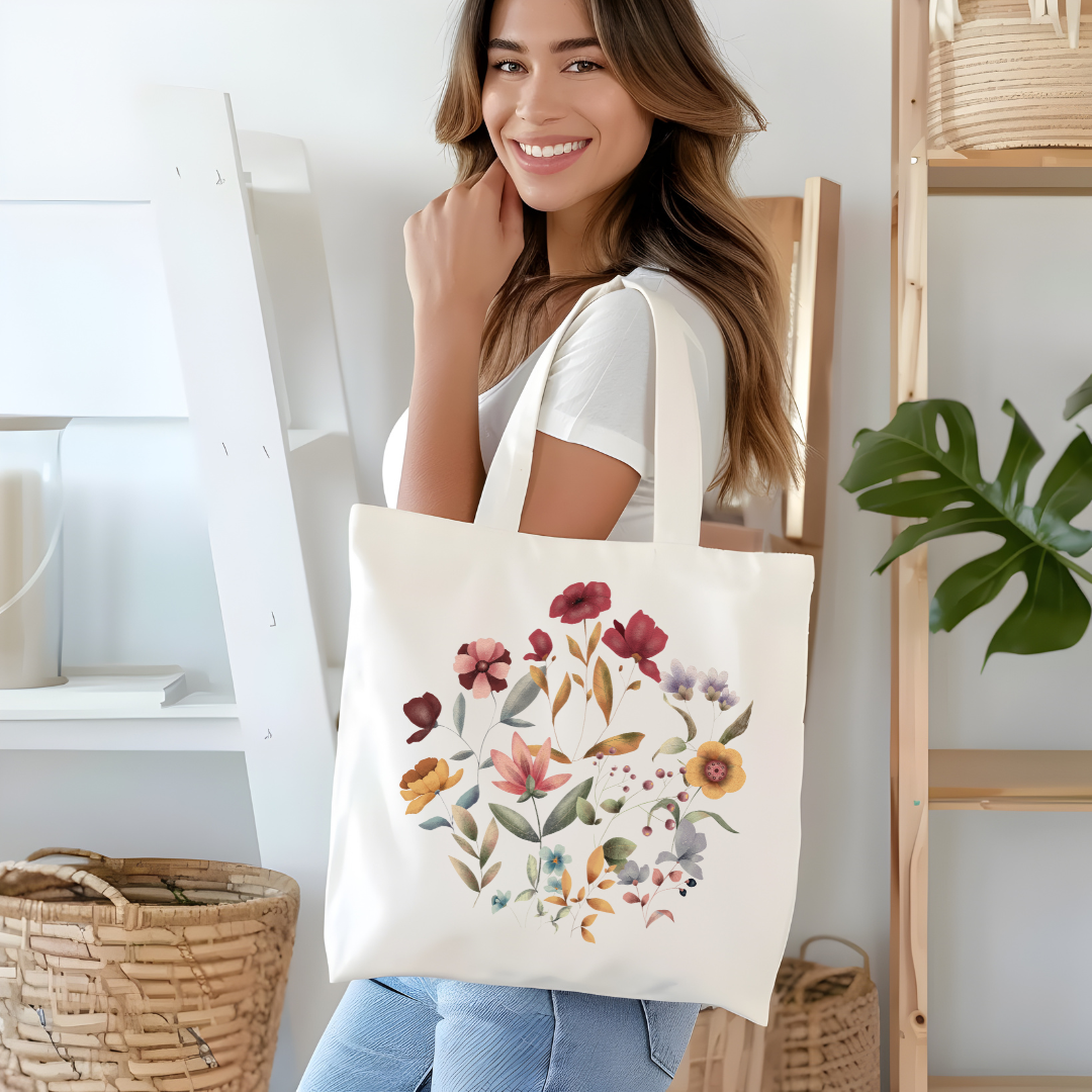 Wildflower Tote Bag - Spring Gift for Moms