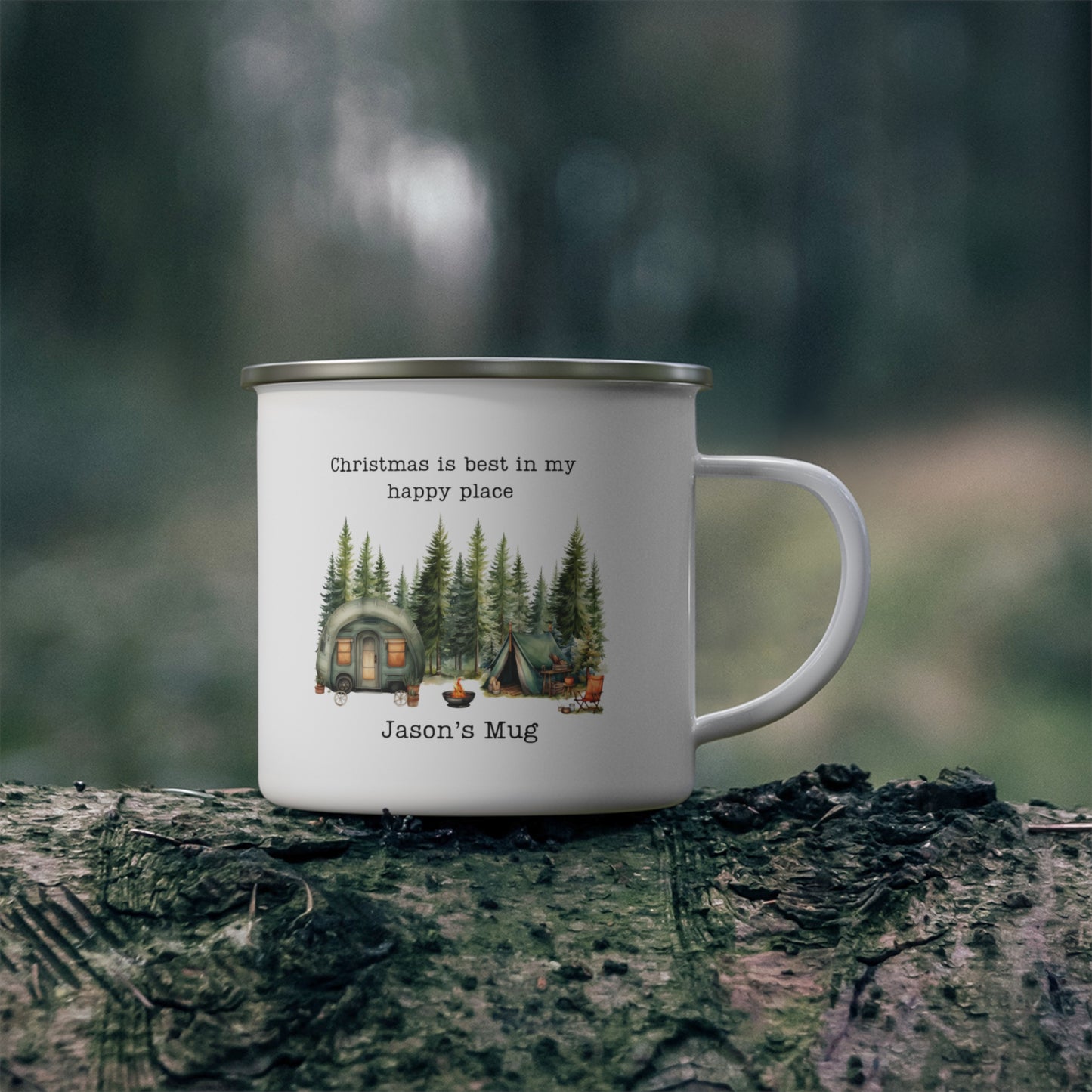 Custom Cozy Christmas Enamel Mug - Wild Family Tribe