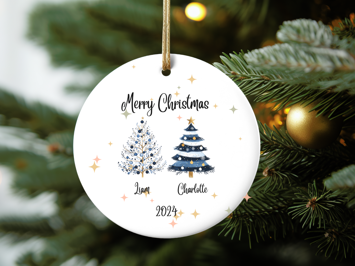 Personalized Christmas Tree Family - Ceramic Ornament - Wild Family Tribe