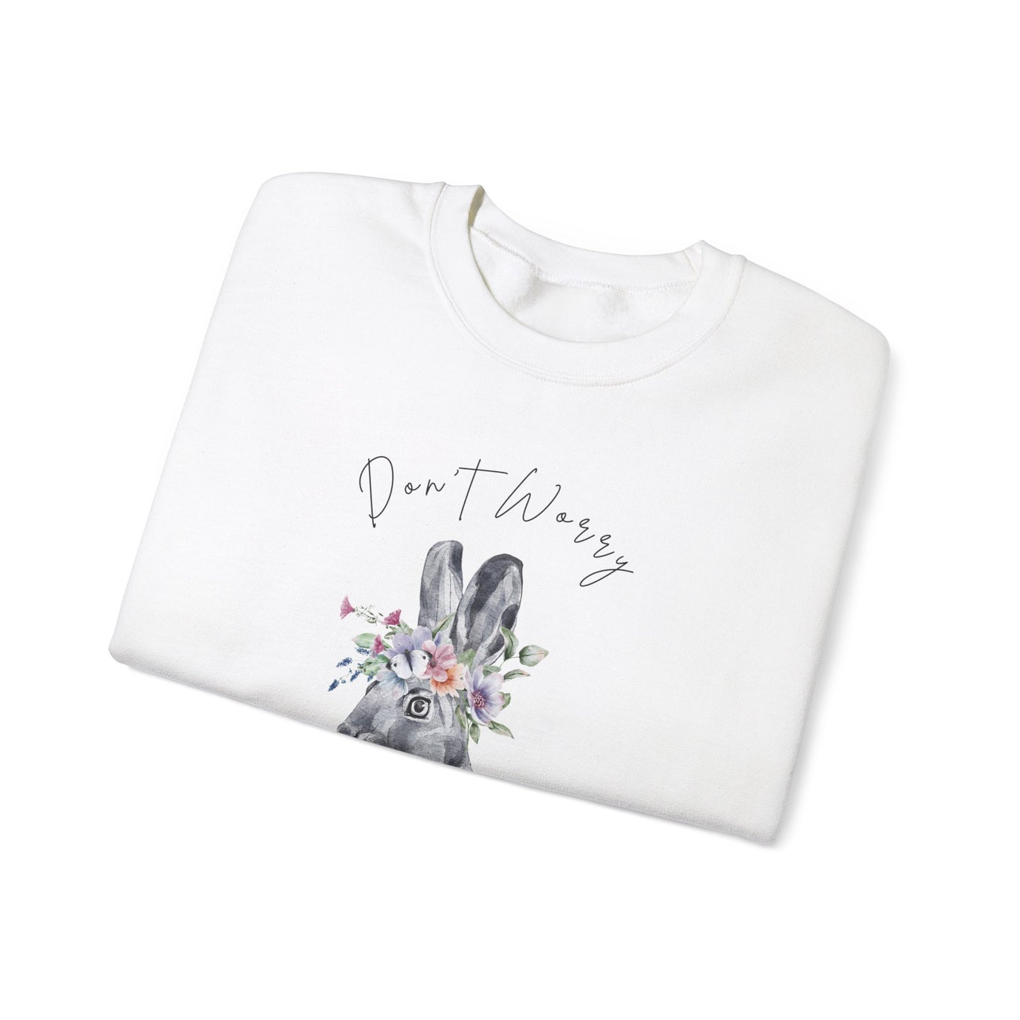 Hopping into Spring: Easter Bunny & Flowers Unisex Crewneck Sweatshirt - Wild Family Tribe