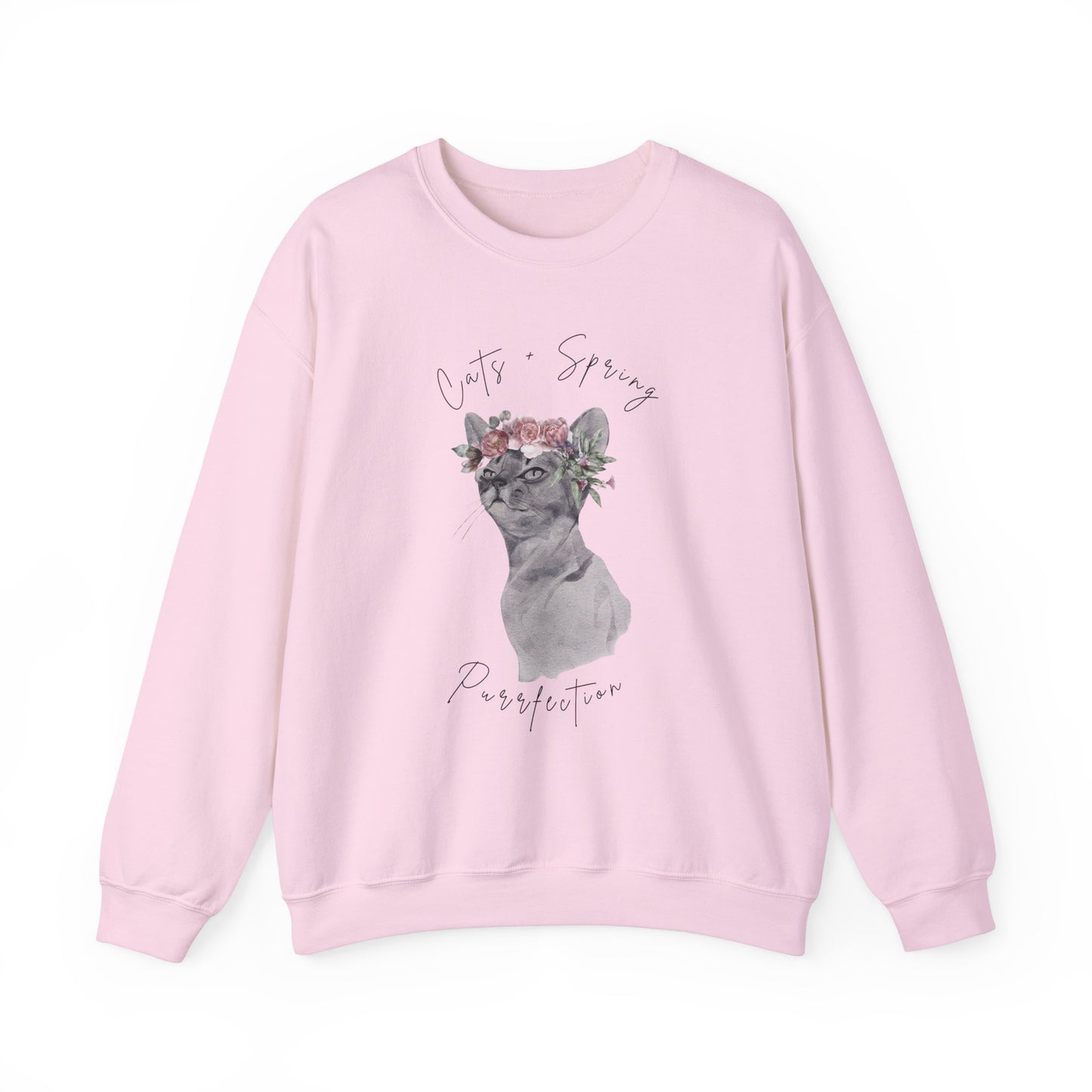 Cat + Spring Unisex Crewneck Sweatshirt - Purrfect for Spring - Wild Family Tribe