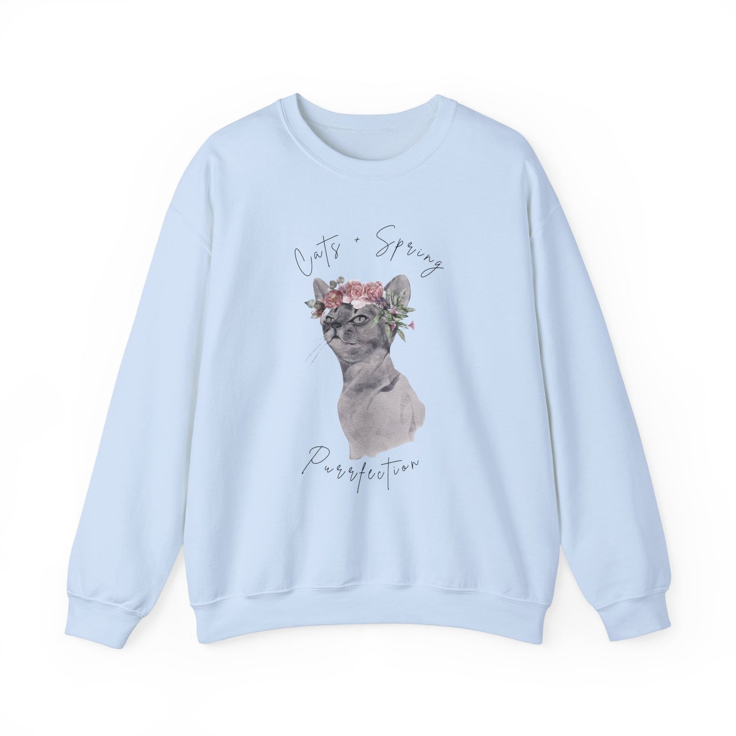 Cat + Spring Unisex Crewneck Sweatshirt - Purrfect for Spring - Wild Family Tribe