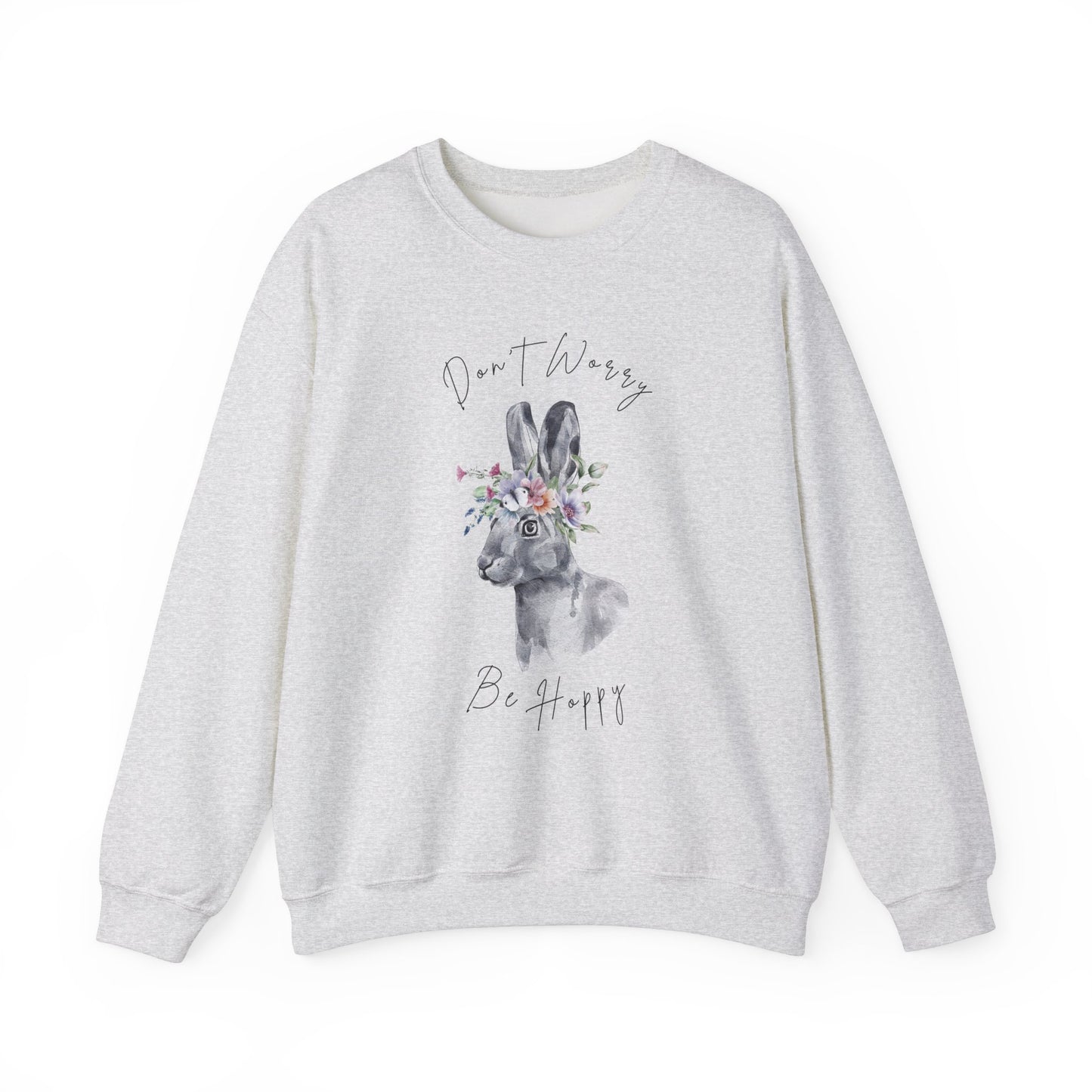 Hopping into Spring: Easter Bunny & Flowers Unisex Crewneck Sweatshirt - Wild Family Tribe