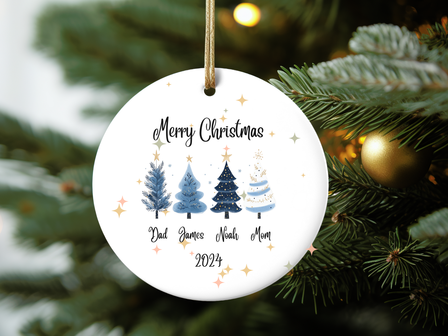 Personalized Christmas Tree Family - Ceramic Ornament - Wild Family Tribe