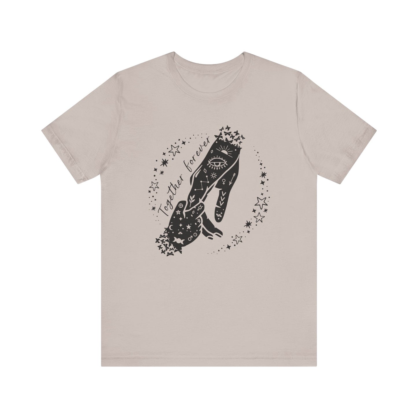 Flat lay of the "Together Forever" Mother's Day T-Shirt, highlighting the soft Airlume cotton fabric and classic crew neckline.