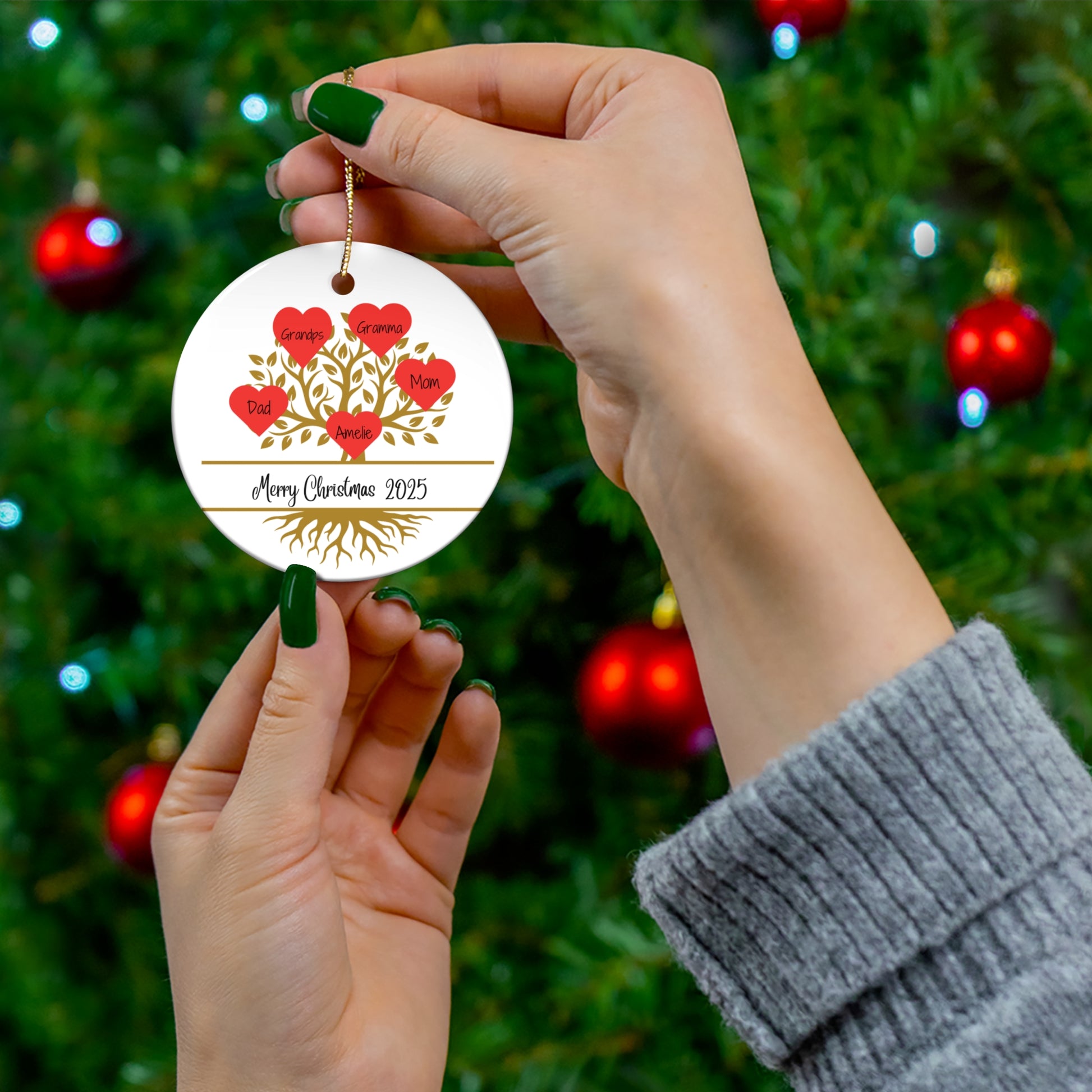 Personalized Family live tree ornament