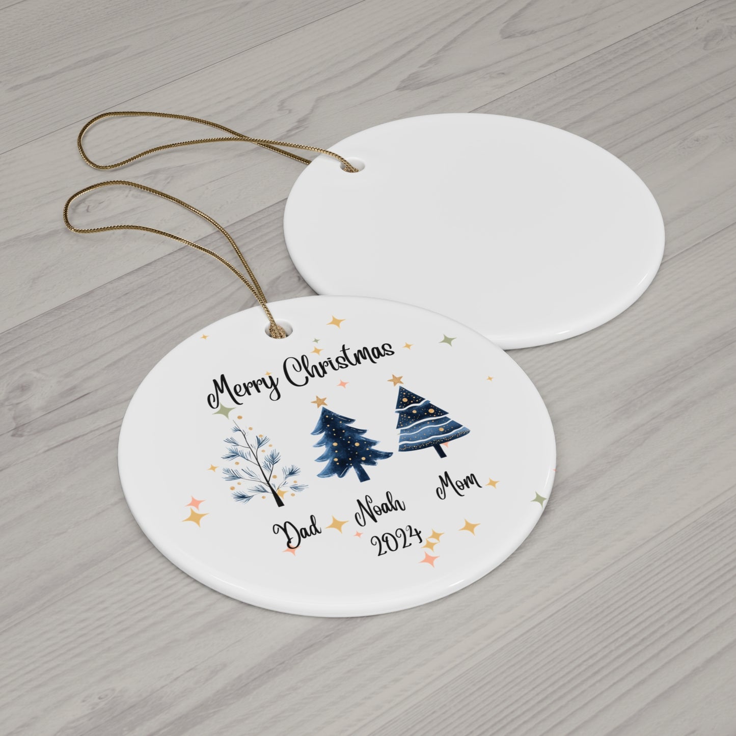 Personalized Christmas Tree Family - Ceramic Ornament - Wild Family Tribe