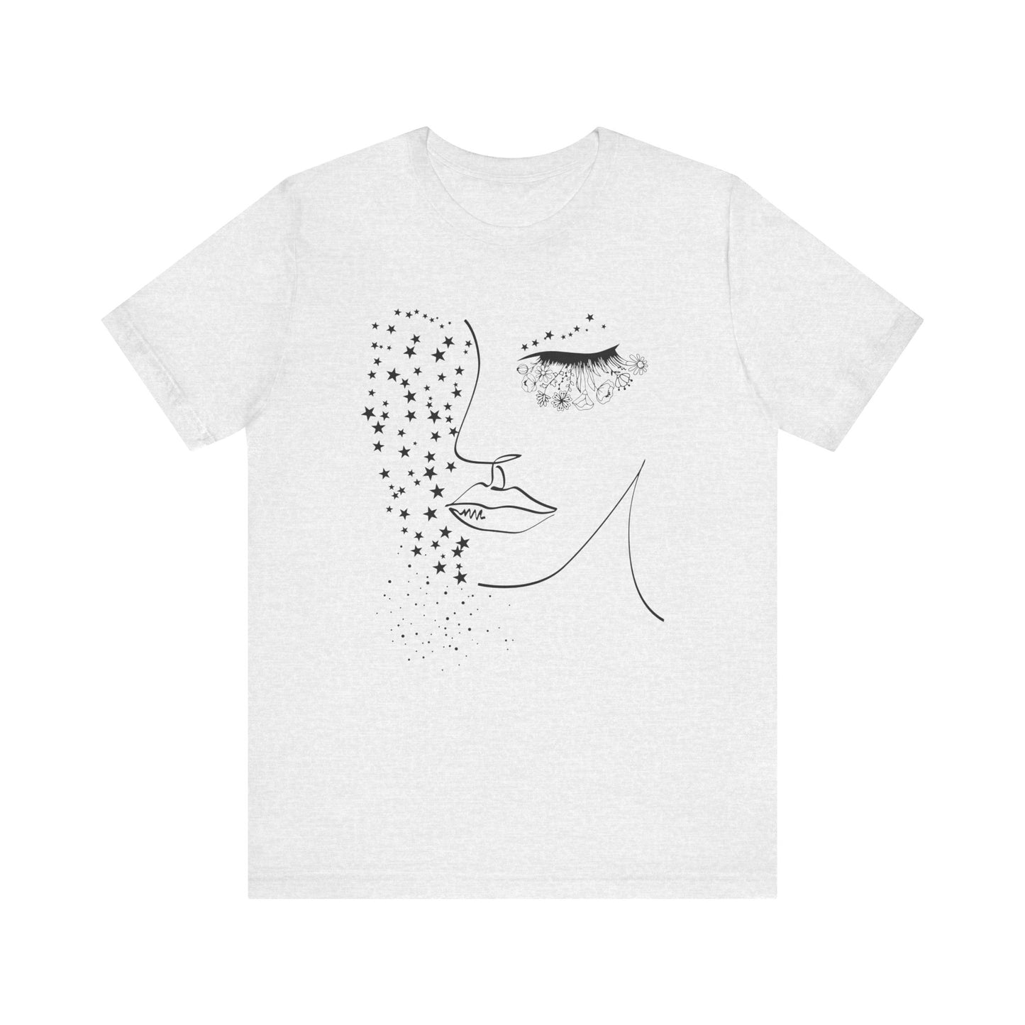 Flat Lay of the Mother Nature T-Shirt, highlighting the soft Airlume cotton fabric, classic crew neckline, Ash