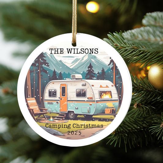 Personalized Camping Christmas Ornament
