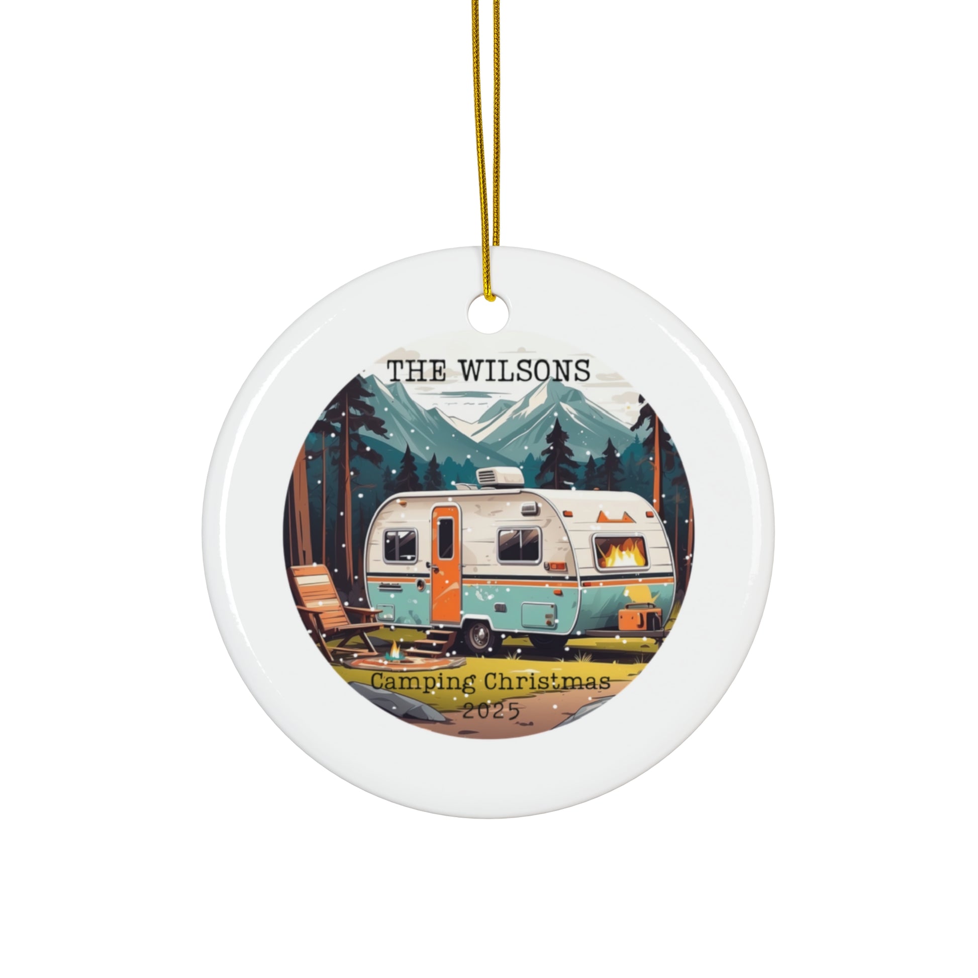 Personalized Camping Christmas Ornament