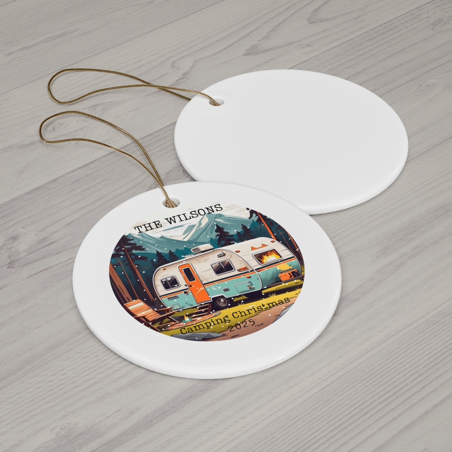 Personalized Camping Christmas Ornament
