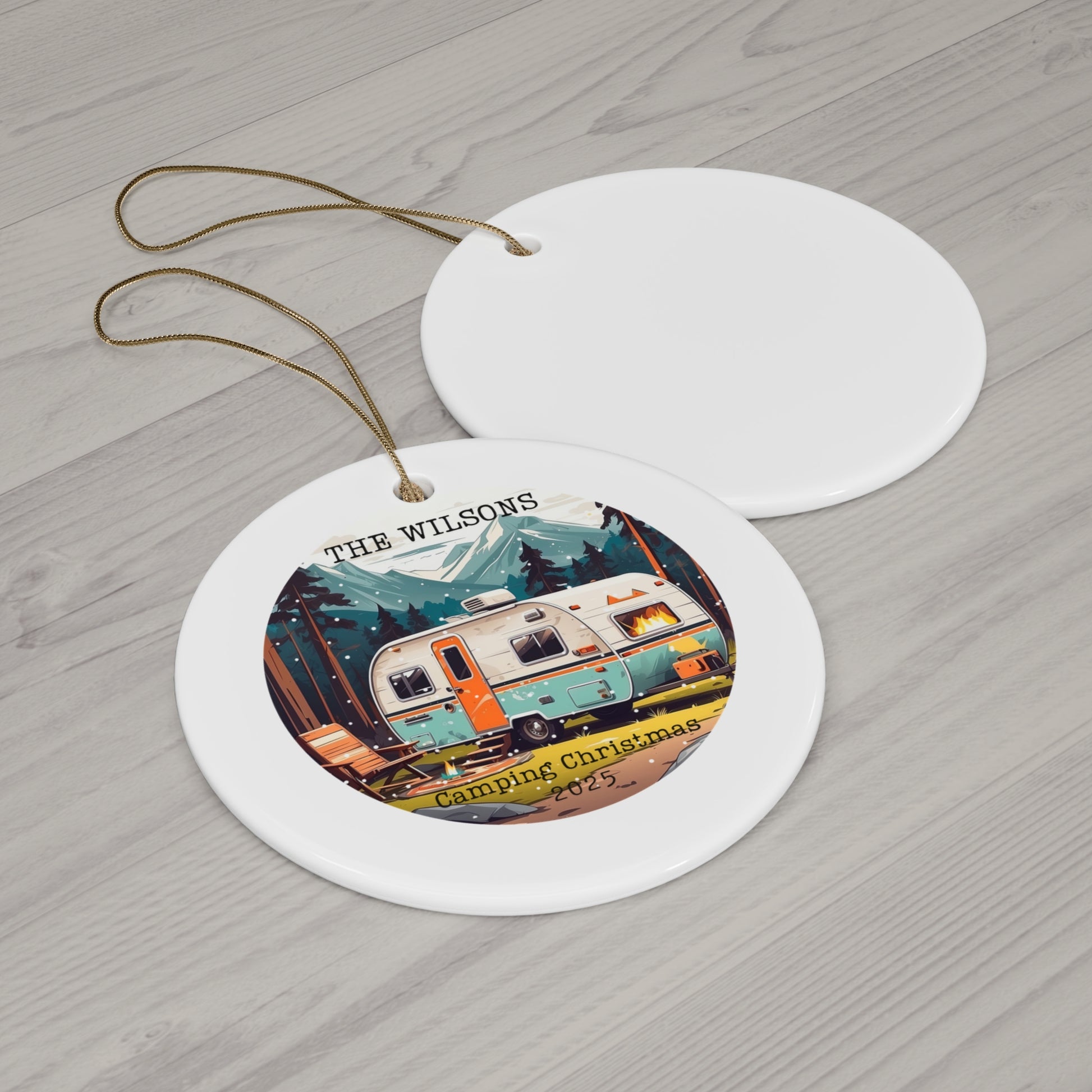 Personalized Camping Christmas Ornament