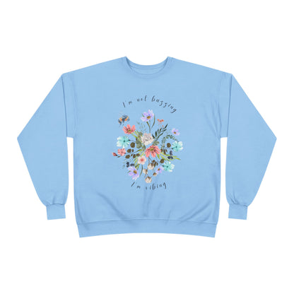 I'm Not Buzzing, I'm Vibing: Bee & Wildflower EcoSmart® Crewneck Sweatshirt - Wild Family Tribe