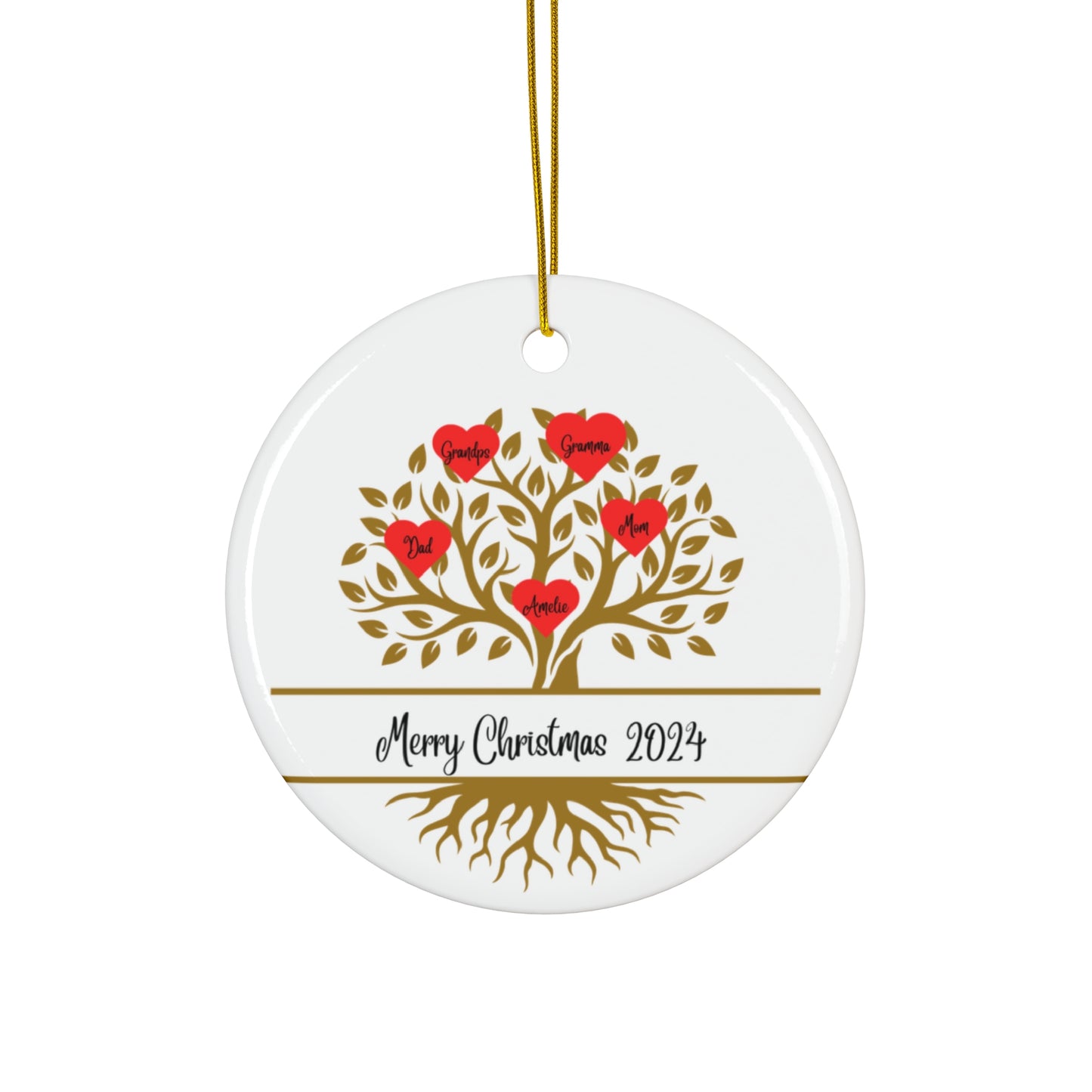 Personalized Family Tree Ceramic Ornament - Wild Family Tribe