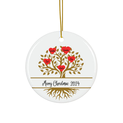 Personalized Family Tree Ceramic Ornament - Wild Family Tribe