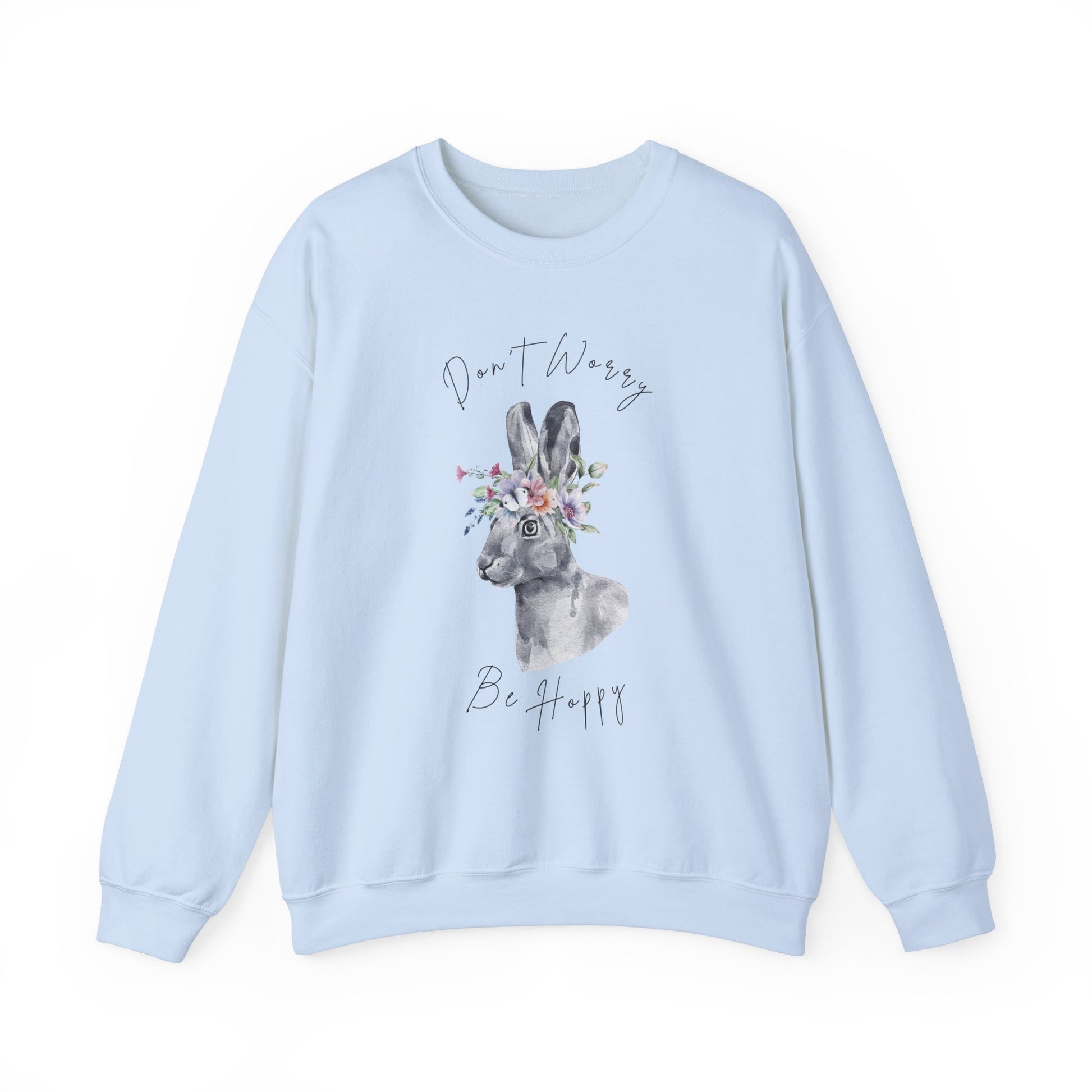 Hopping into Spring: Easter Bunny & Flowers Unisex Crewneck Sweatshirt - Wild Family Tribe