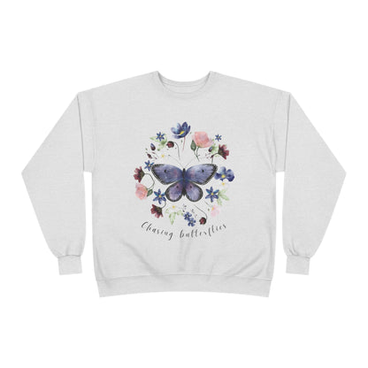 Chasing Butterflies: Watercolor Wildflower EcoSmart® Crewneck Sweatshirt - Wild Family Tribe