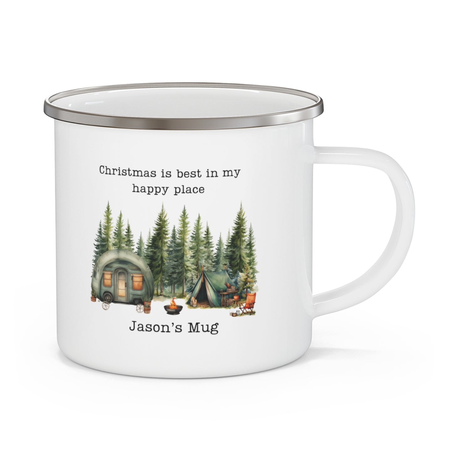 Custom Cozy Christmas Enamel Mug - Wild Family Tribe