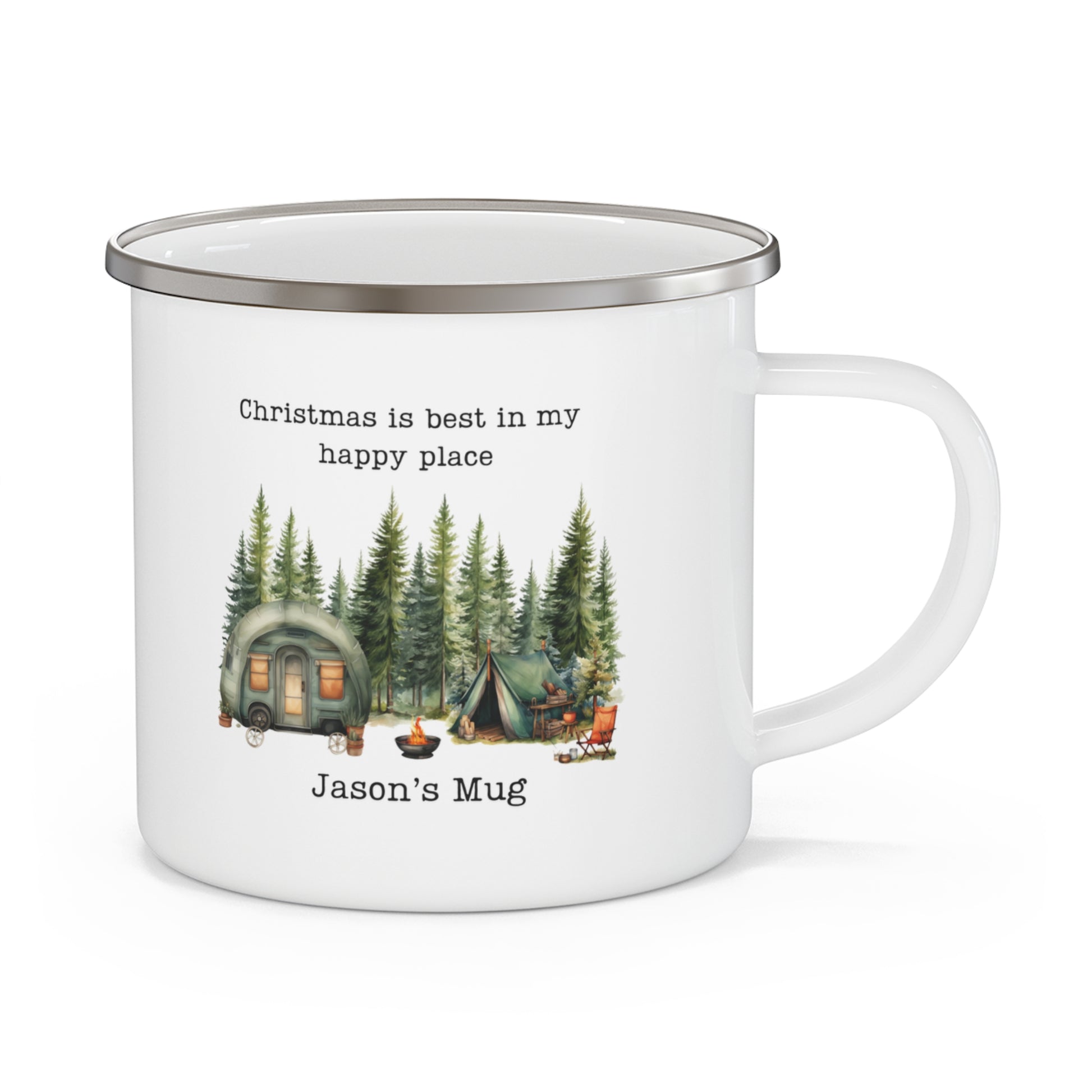 Custom Cozy Christmas Enamel Mug - Wild Family Tribe