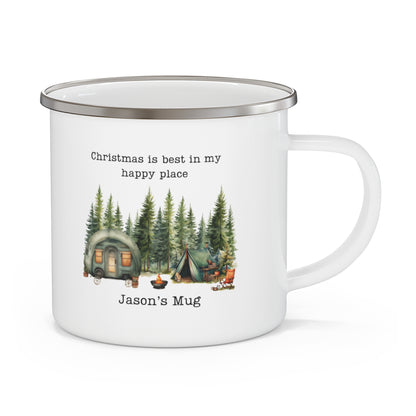 Custom Cozy Christmas Enamel Mug - Wild Family Tribe