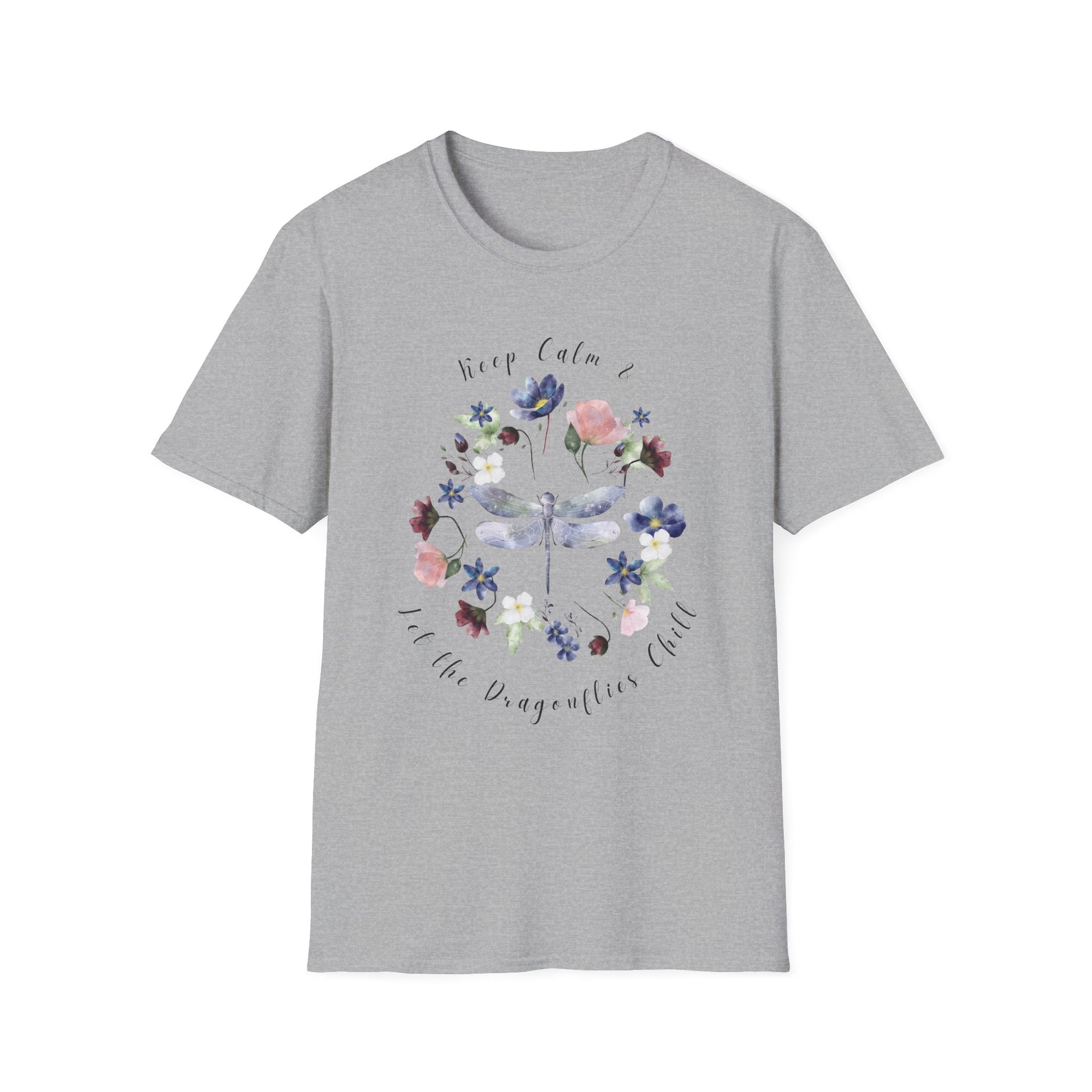 Chill Spring! Keep Calm & Let the Dragonflies Chill Unisex Soft Style T-Shirt - Wild Family Tribe