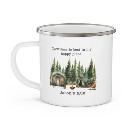 Custom Cozy Christmas Enamel Mug - Wild Family Tribe