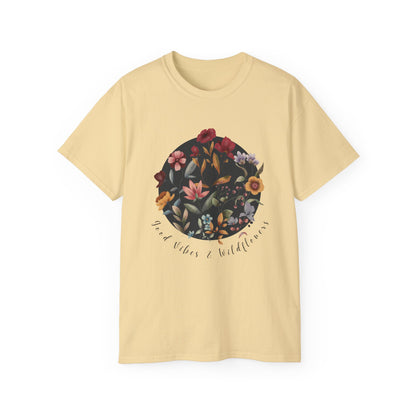 Hello Spring: Good Vibes & Wildflowers Unisex Ultra Cotton Tee - Wild Family Tribe
