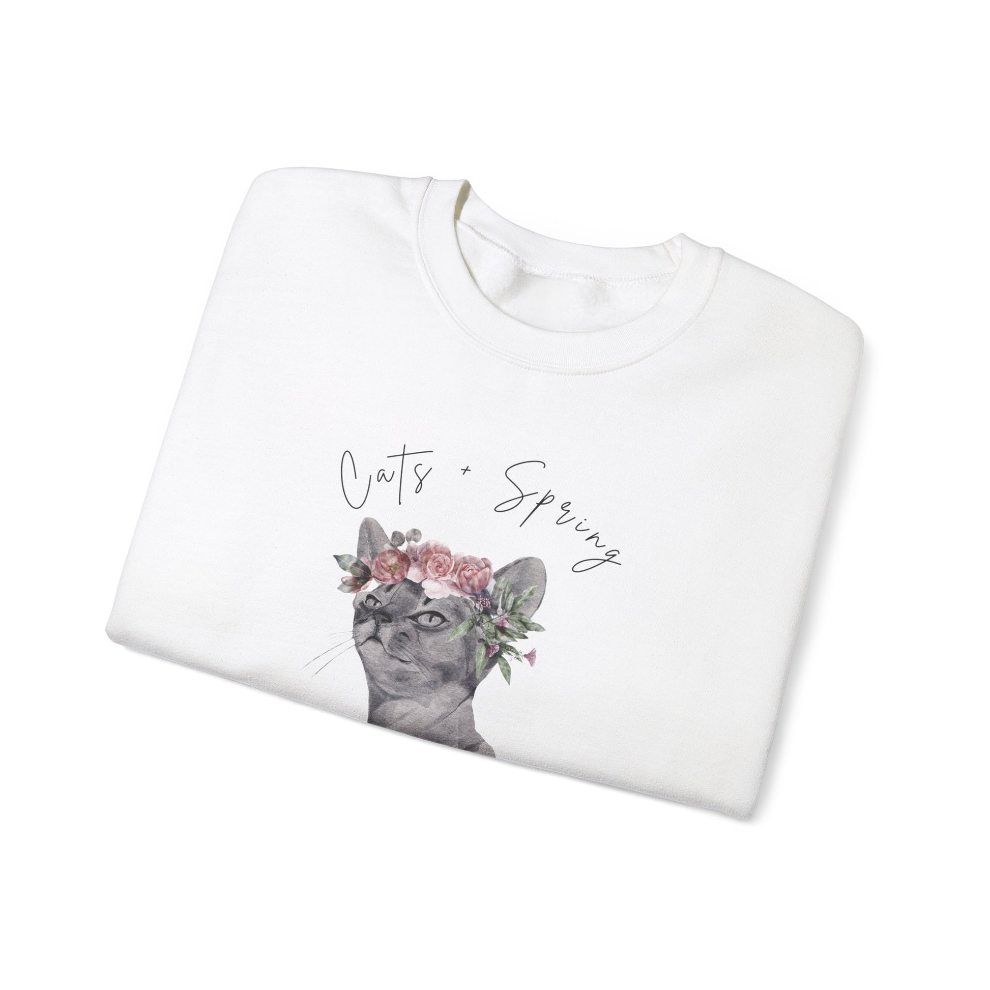 Cat + Spring Unisex Crewneck Sweatshirt - Purrfect for Spring - Wild Family Tribe