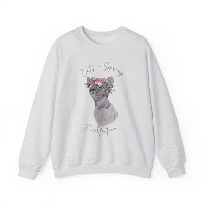 Cat + Spring Unisex Crewneck Sweatshirt - Purrfect for Spring - Wild Family Tribe