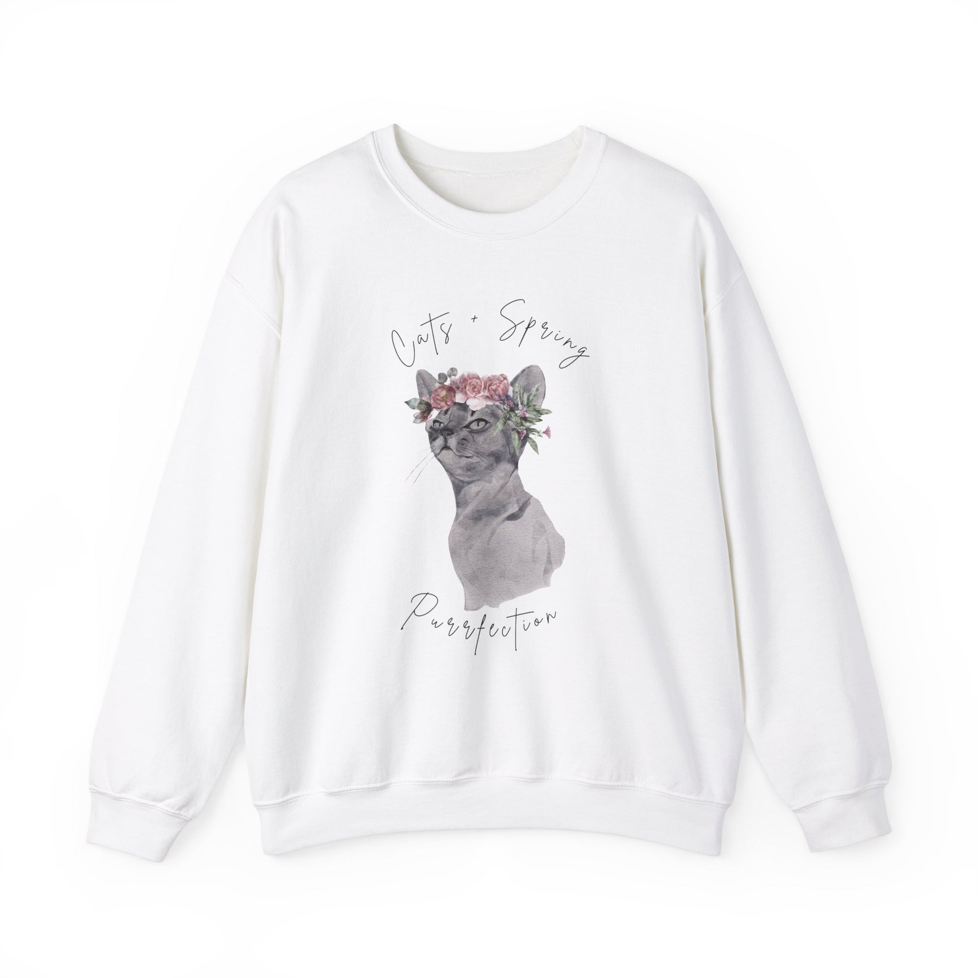 Cat + Spring Unisex Crewneck Sweatshirt - Purrfect for Spring - Wild Family Tribe