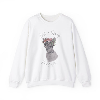 Cat + Spring Unisex Crewneck Sweatshirt - Purrfect for Spring - Wild Family Tribe