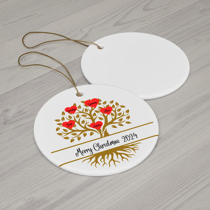 Personalized Family Tree Ceramic Ornament - Wild Family Tribe