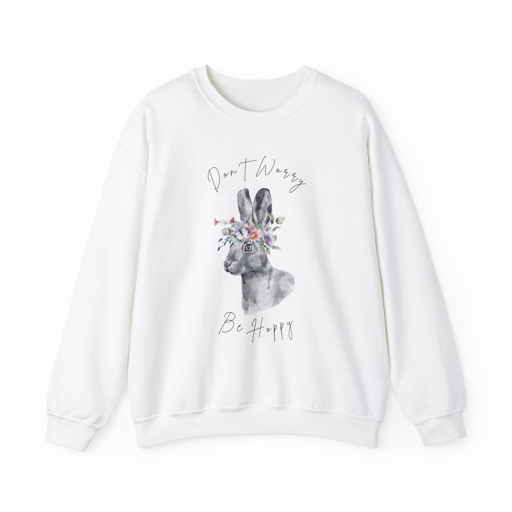 Hopping into Spring: Easter Bunny & Flowers Unisex Crewneck Sweatshirt - Wild Family Tribe