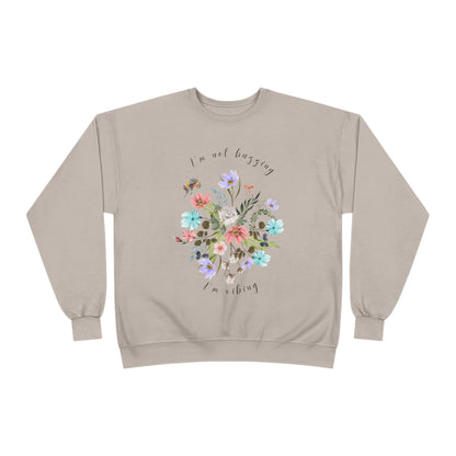 I'm Not Buzzing, I'm Vibing: Bee & Wildflower EcoSmart® Crewneck Sweatshirt - Wild Family Tribe