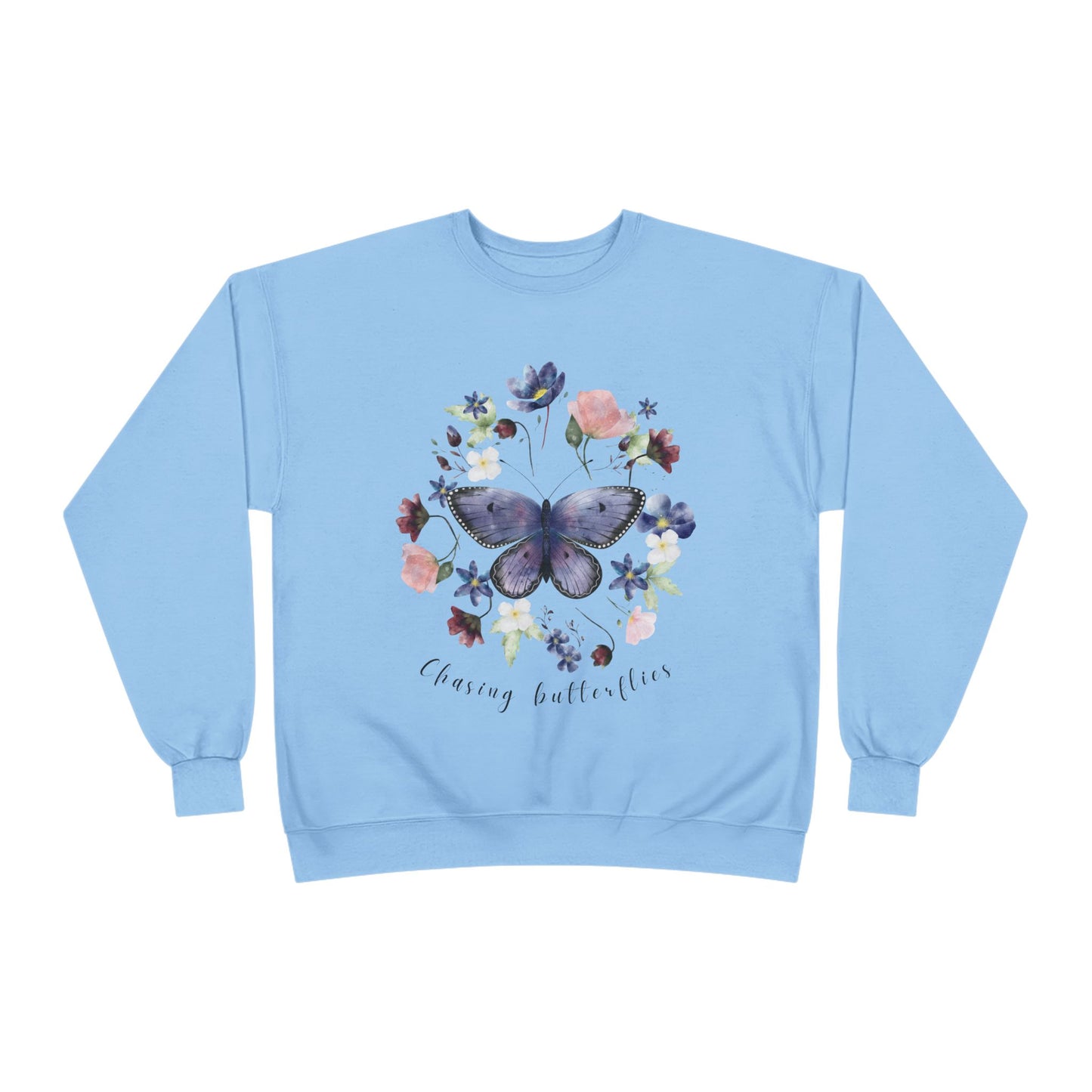 Chasing Butterflies: Watercolor Wildflower EcoSmart® Crewneck Sweatshirt - Wild Family Tribe