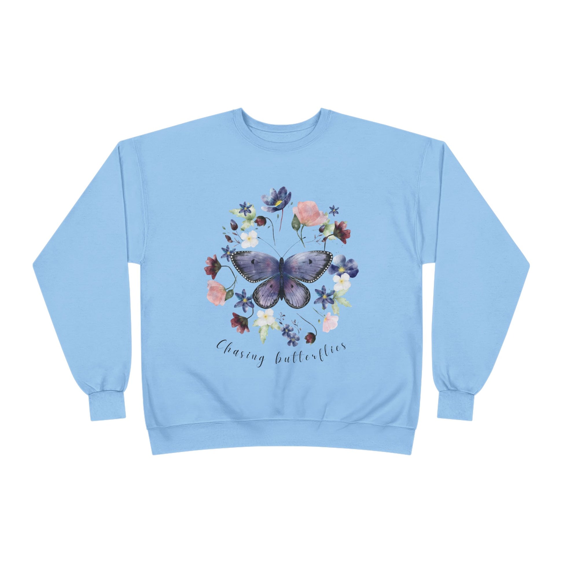 Chasing Butterflies: Watercolor Wildflower EcoSmart® Crewneck Sweatshirt - Wild Family Tribe
