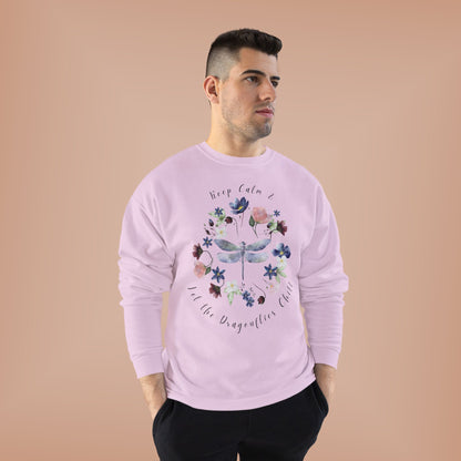 Keep Calm & Let Dragonflies Chill: Watercolor Wildflower EcoSmart® Crewneck Sweatshirt - Wild Family Tribe