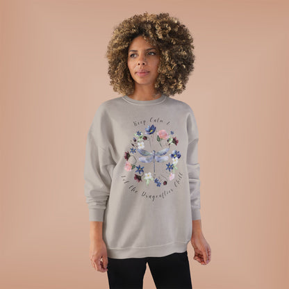 Keep Calm & Let Dragonflies Chill: Watercolor Wildflower EcoSmart® Crewneck Sweatshirt - Wild Family Tribe