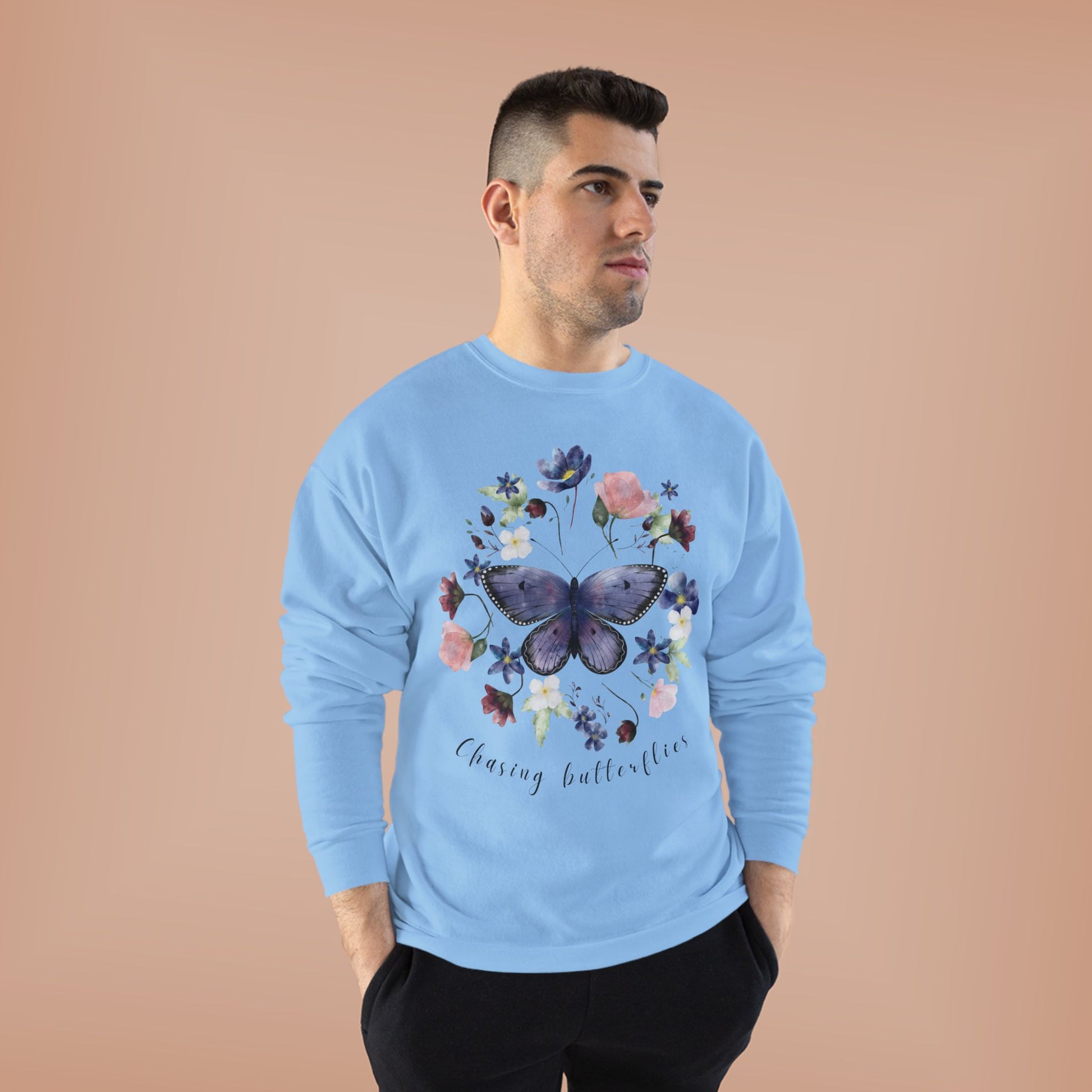 Chasing Butterflies: Watercolor Wildflower EcoSmart® Crewneck Sweatshirt - Wild Family Tribe